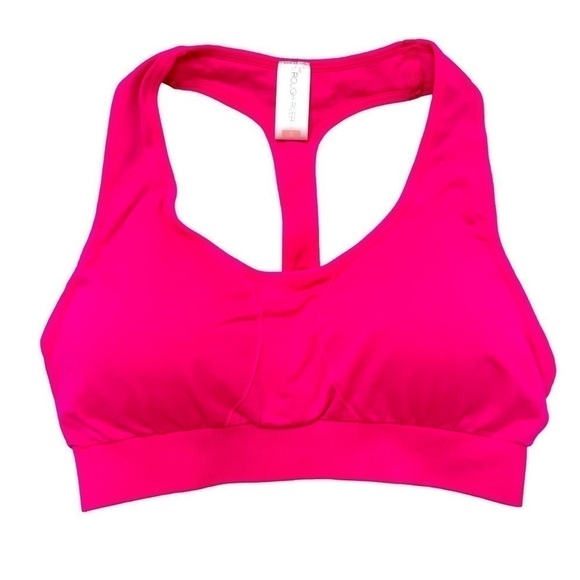 T-Back Detail Hot Pink Sports Bra Removable Pads Size S - Picture 1 of 6
